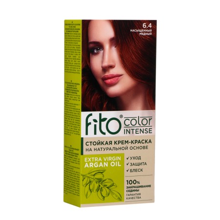 Persistent Cream for Hair Cream Fito Color Intense tone 6.4 Saturated copper, 115 ml