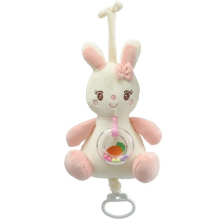 Musical Suspension “Sweet Bunny”, clumsy, with a rattle, on a crib, stroller, crumb I-4