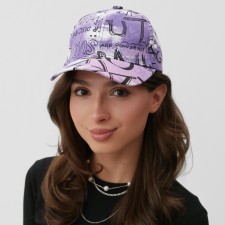 Minaku cap with inscriptions, lilac color, rr 58