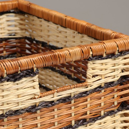 Wicker basket, 39x31x21.5 cm, rattan, jute-3
