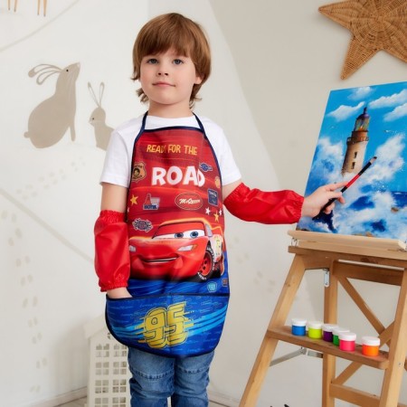 Apron with overshrower children's "Cars", 49x39 cm