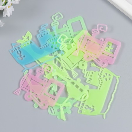 Stick phosphorus plastic "Transport" set 10-12 pcs 19x13 cm