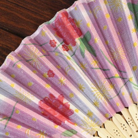 Fan h = 21 cm "flowers", color and pattern mix-1