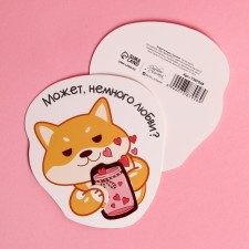 Mini postcard with a letter “Could a little love”, dog, 8.4 × 10 cm