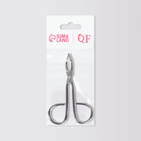 Pinzet in the form of scissors, straight, 8.2 cm, silver color-9