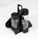 Set for spices "Rondo. Present ", 3 pcs on a stand with a napkin, the color is black