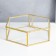 Casket glass with a metal frame "Hexagon with faces" gold 7.5x17x20 cm