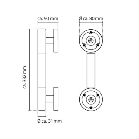 Bath handrail with an anti -slip surface of Ken S, chrome-1