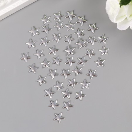 Decor for creativity Metal "Stars" silver set 50 pcs 1x1 cm