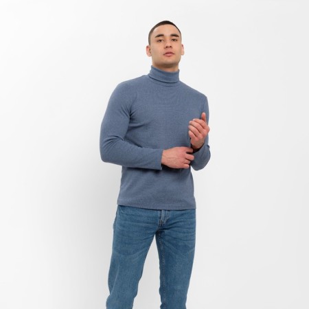 Turtleneck men's minku: Basic line man color gray-blue melange, size 52-4