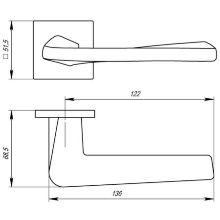 Separate handle Torso USS SN-3, color matte nickel-1