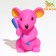 Brying toy "mouse" for dogs, 9 cm, pink