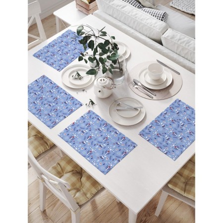 Set of napkins for setting the table "Winter evening", rectangular, size 32x46 cm, 4 pcs