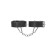 Pecado BDSM bracelets, from one strap with eyelets, genuine leather, black