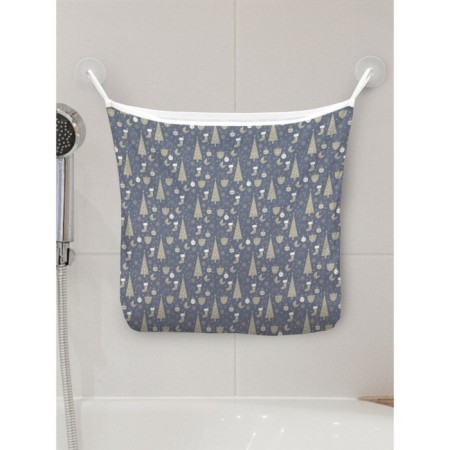 Organizer in a bath on suction cups "New Year's Pattern", for storing toys and trifles, size 33x39 cm