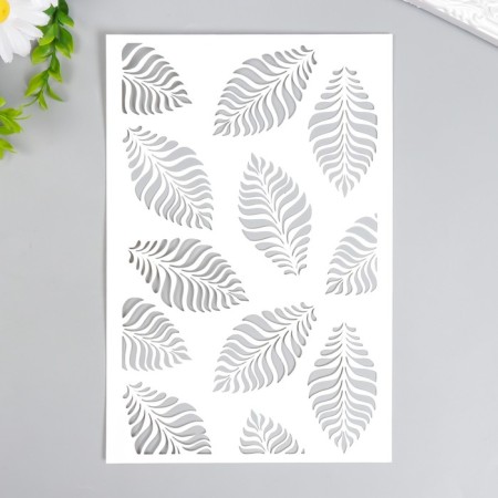 Plastic stencil "Textured leaves" 24x16 cm