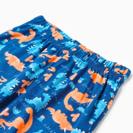 Pajamas for a boy (longshille/pants), blue color/dragon, height 122 cm-5