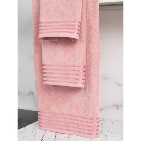 Terry towel Bio-Textiles, 380 gr, size 50x90 cm, pink color-1