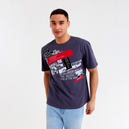 T-shirt male minaku dark gray color, rr 54-2