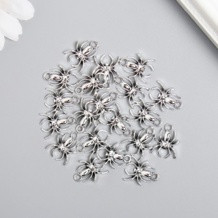 Decor for creativity Metal "Spider" silver 1.8x1.3 cm-1