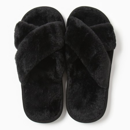 Women's slippers with an open nose, size 40-41, black-4