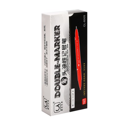 Permanent marker, double -sided, round, 2 mm/0.7 mm, red, calligrata 1120-5