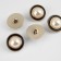A set of buttons on the leg, d = 21.5 mm, 5 pcs, pearl/black/gold color