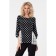 Female blouse, size 42, black color, white