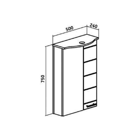 Kiparis 50 mirror 24 x 50 x 75 cm-1