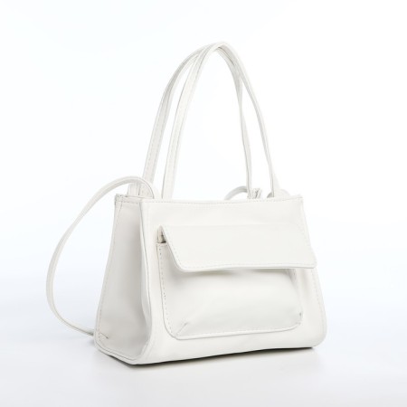 Bag Female Tout with zipper, white color-2