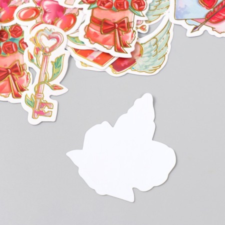 Stickers for creativity "Recognition of love" embossing silver set 48 pcs 9x7x0.8 cm-3