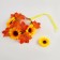 Carnival set "Autumn flowers": a wreath with sunflowers and a brooch