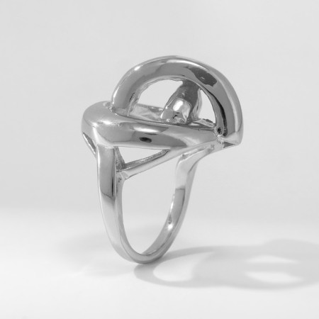 Ring Metal "Trend" triple circle, color silver, size 18-3