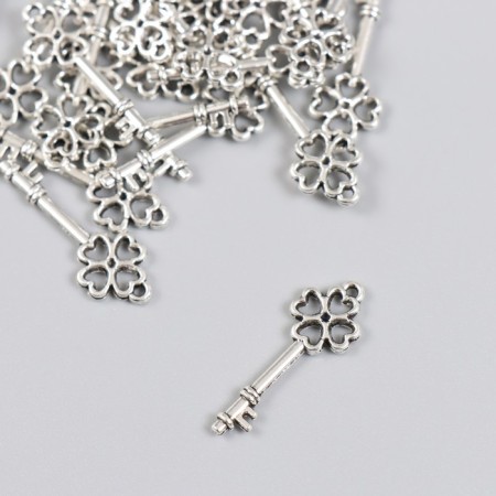 Decor for creativity Metal "Key 4 hearts" silver 0.9x2.5 cm-1