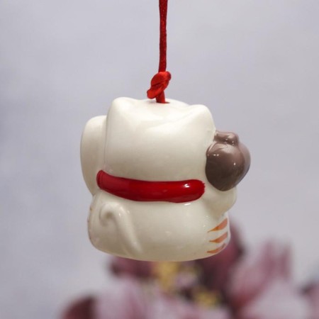 Souvenir ceramics bell "manki-nko happiness" 5x6.5x6 cm-1