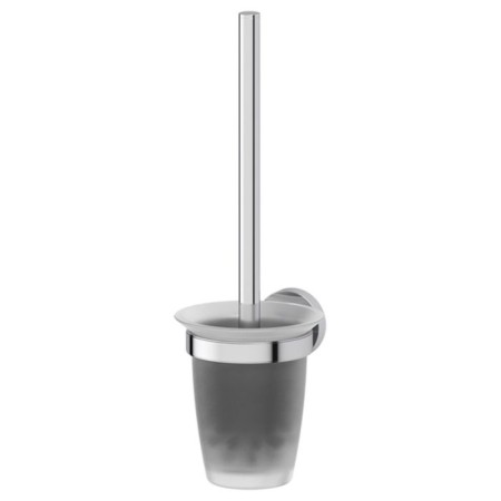 Holder with toilet ruff, matte glass, chrome, artwelle
