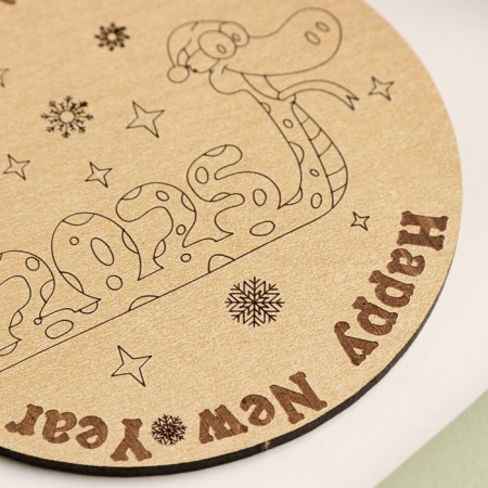 Hot stand "Snake in a hat from 2025", diameter - 9.5 cm-2