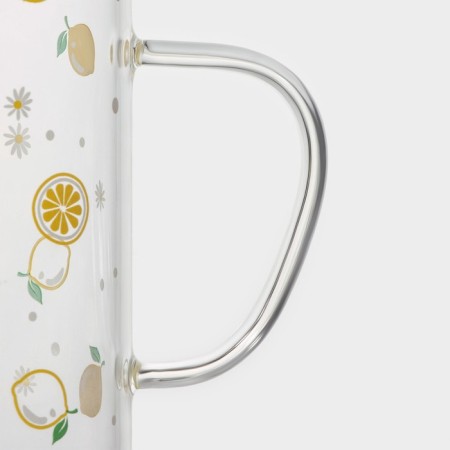 Glass mug with a ceramic lid and pipe "Frutis", 450 ml, color mix-4