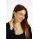 Set 2 objects: earrings, Antoinette necklace, white color in silver, 40 cm