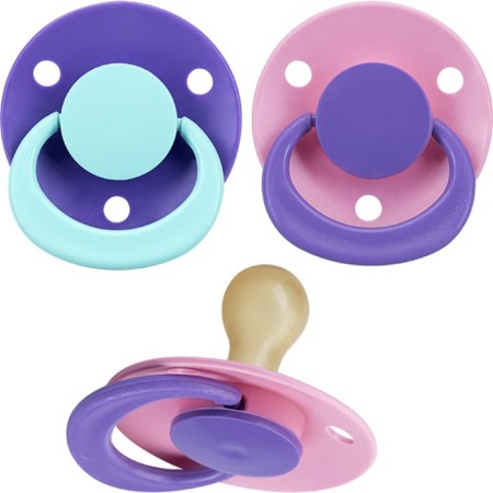 Latex-Latex nipple classic, with a curved pile, from 3 months, set 2 pcs., Mix color-1