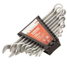 A set of keys of the combined Matrix 15410, 6 - 22 mm, CRV, matte chromium, 9 pcs.
