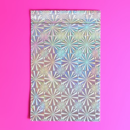 Gift holographic package with sticky tape, "kaleidoscope", 10x14+2 cm-6
