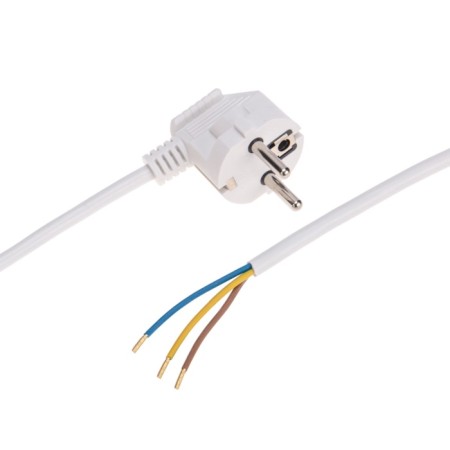 Electric cord with a PVS fork 3x0.75 mm2 1.5m (white) rexant