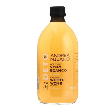 Deto vinegar wine white organic 6% 500 ml s/b 1/6 andrea milano