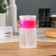 Board with pomp, 75 ml, pink/transparent color