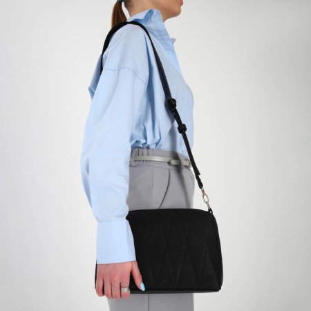 Women's bag over the shoulder Textura, average size, black color-10