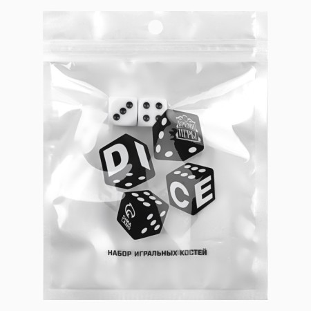 Dice play "Game time", 1.6 x 1.6 cm, set 2 pcs, white-3