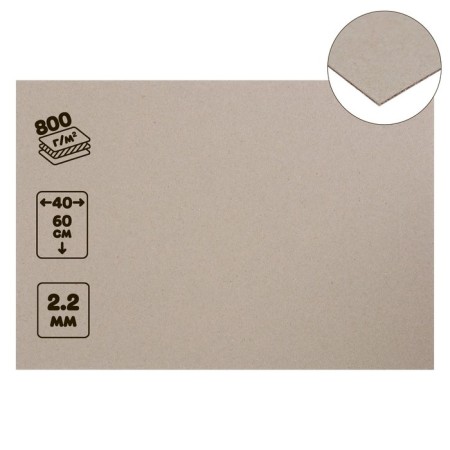 Binding cardboard (shelter) 2.2 mm, 40 x 60 cm, x line (Sengvich), 800 g/m2, gray