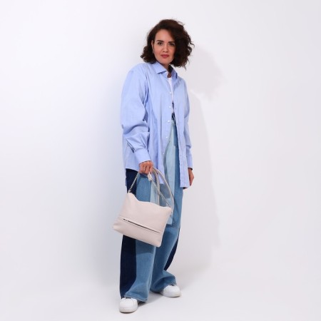 Cross-Bodi Bag on a zipper, beige color-5