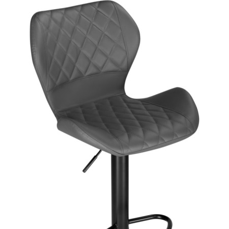 Barrier stool PORCH Metal/Eco -leather, black/gray 46x49x88 cm-4